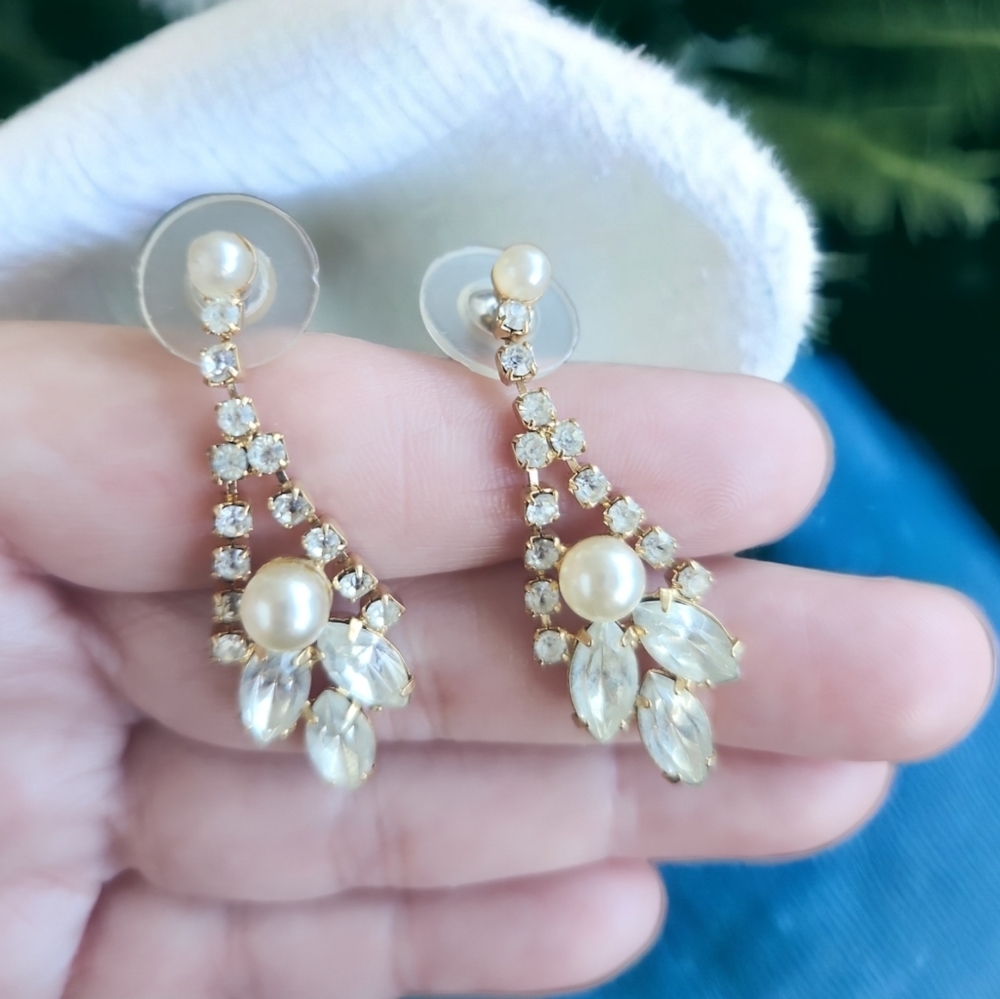 Retro rhinestone  earrings - Picture 7 of 7